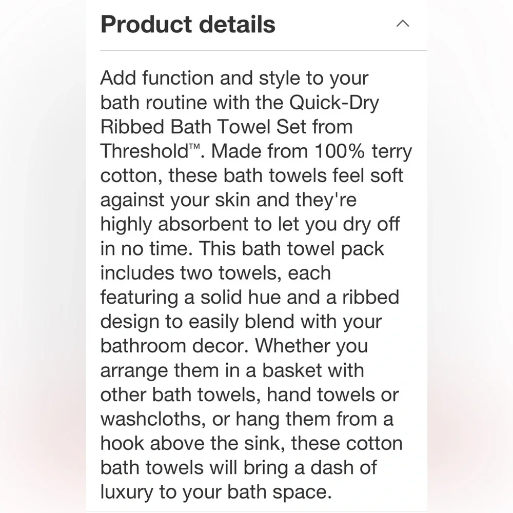 THRESHOLD NWT 4pk quick dry ribbed hand and wash towel set -dark olive green